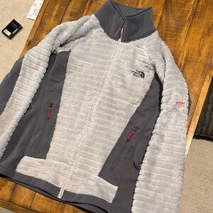 The North Face Light Gray and Dark Gray Fleece Jacket